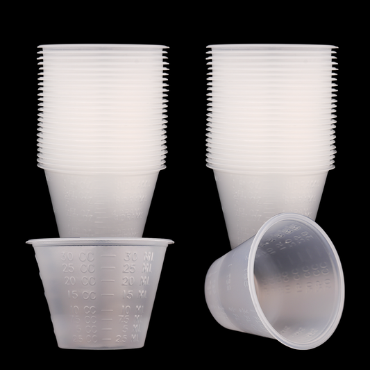 100pcs 1oz (30ml) Graduated Plastic Mix Cups