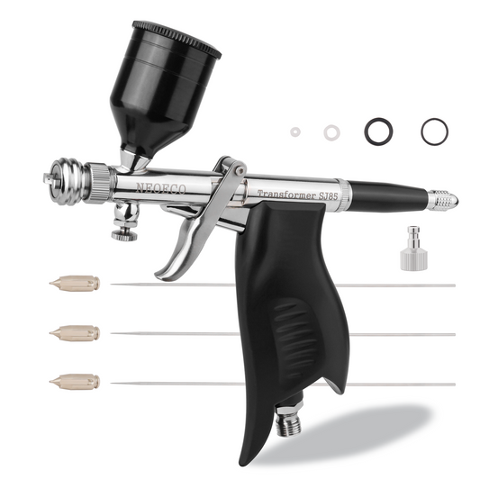 Transformer SJ85 Airbrush – Quick-Shift Fan & Round Spray