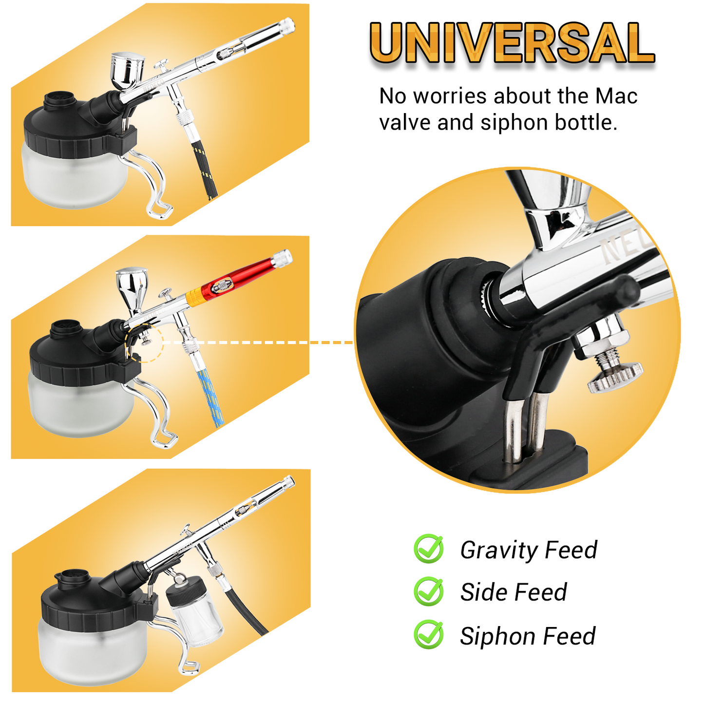 NEOECO Universal Airbrush Cleaning Pot With Airbrush Wipes Kit