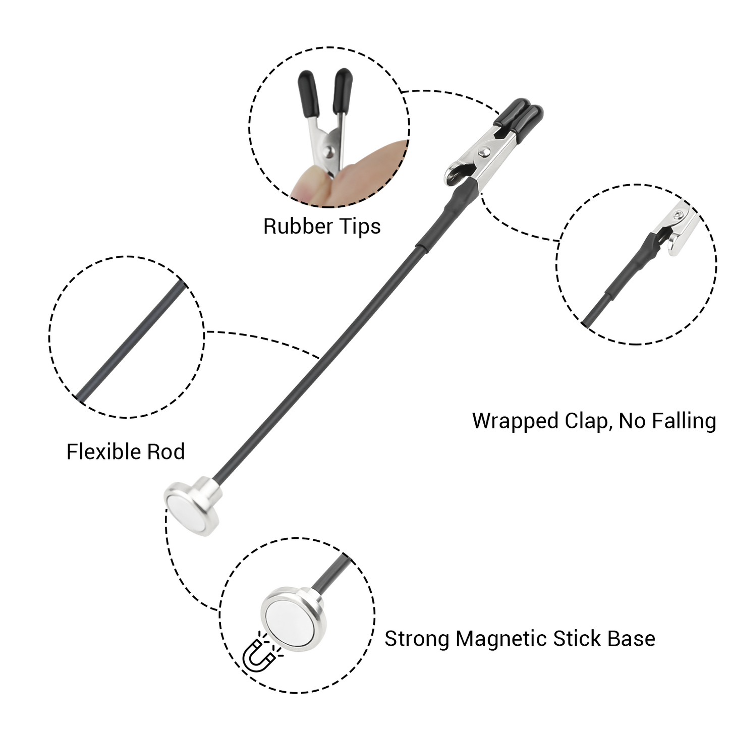NEOECO Painting Stand Base, 12PCS Magnetic Bendable Alligator Clip Sticks With A Brush Set