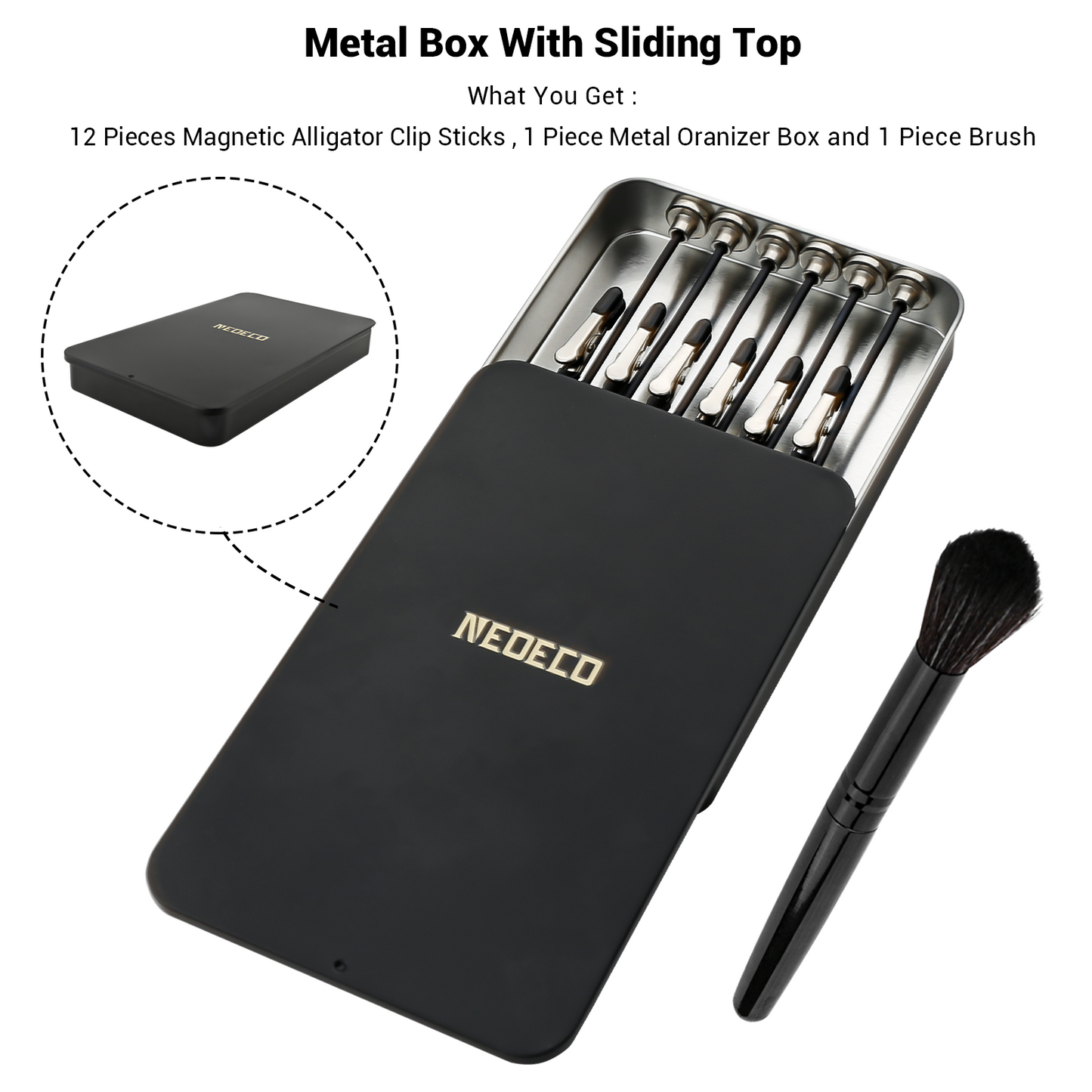 NEOECO Painting Stand Base, 12PCS Magnetic Bendable Alligator Clip Sticks With A Brush Set