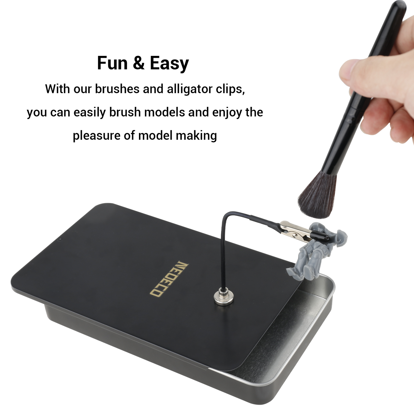 NEOECO Painting Stand Base, 12PCS Magnetic Bendable Alligator Clip Sticks With A Brush Set