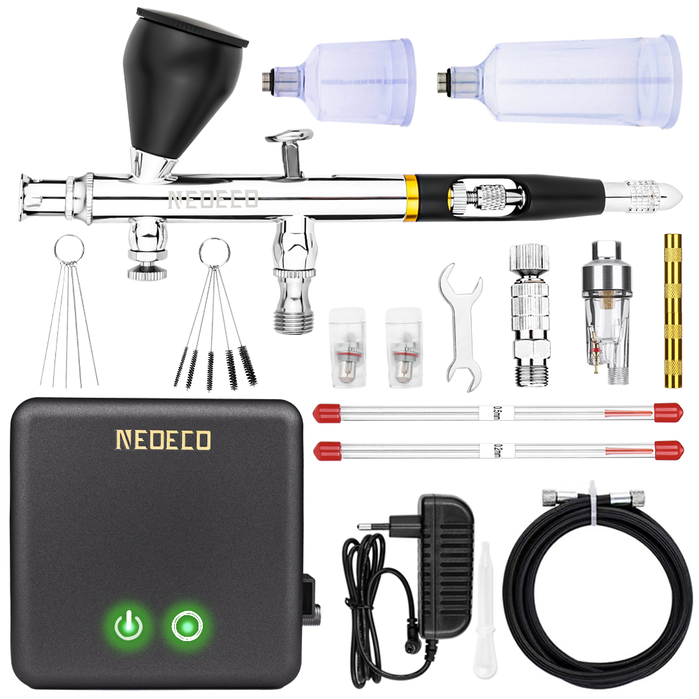 NEOECO NCT-130T500K Airbrush Kit with 30psi Auto stop Compressor