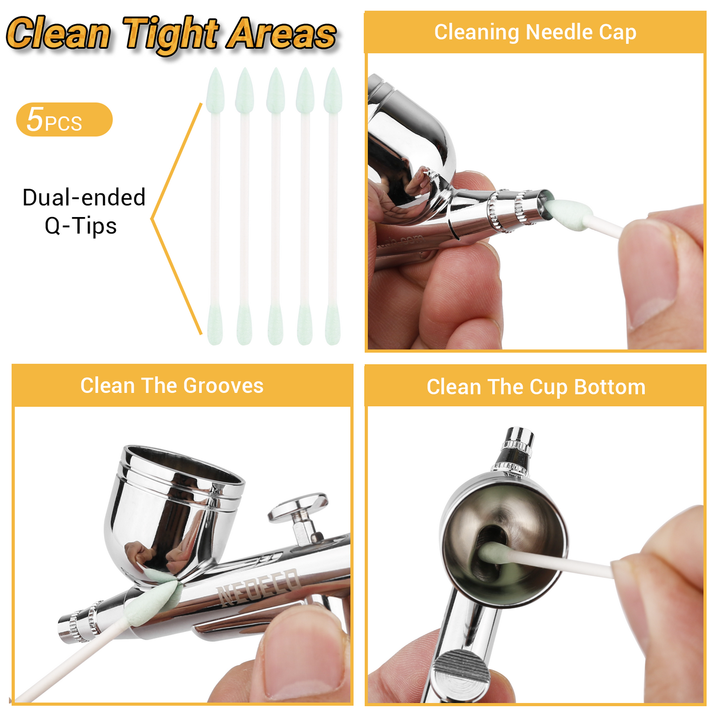 NEOECO Universal Airbrush Cleaning Pot With Airbrush Wipes Kit