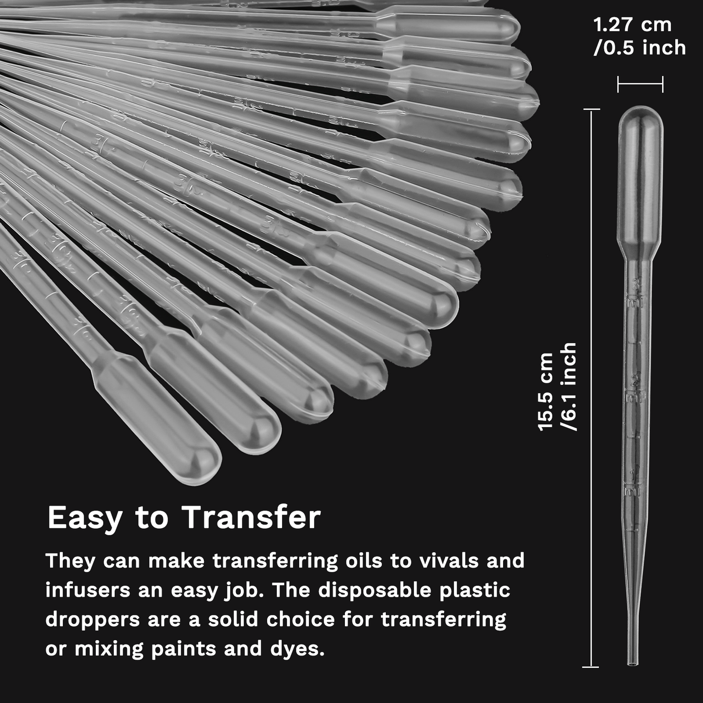 NEOECO 100PCS 3ML Airbrush Plastic Transfer