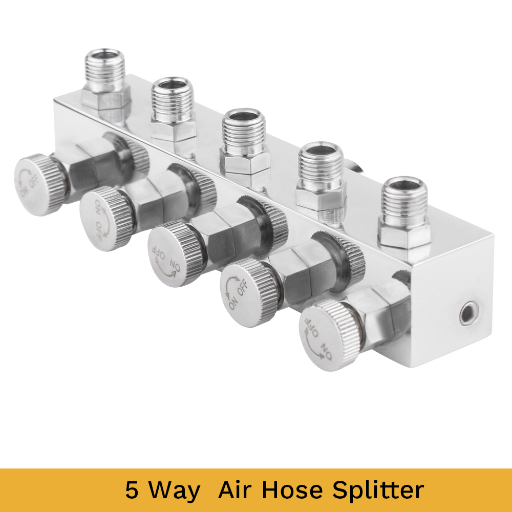 NEOECO 3/4/5 Way Air Hose Metal Airbrush Splitter