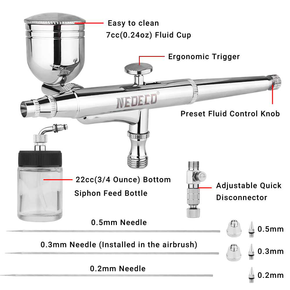 NEOECO NCT-134-S1 Side Feed Airbrush Kit