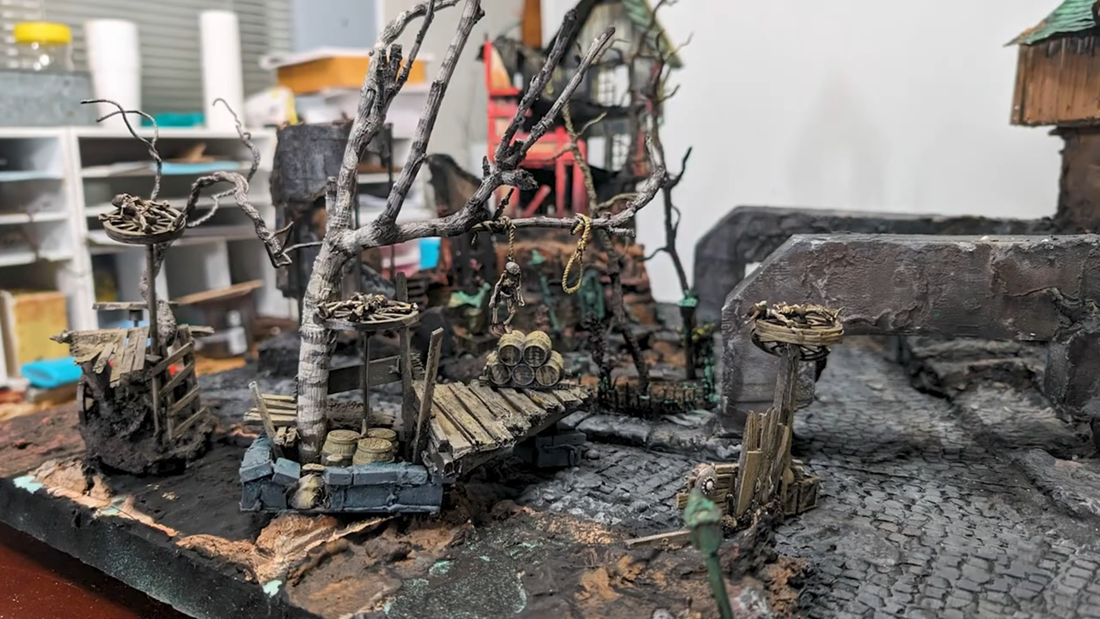 The Artistic Journey of Mordheim Terrain Construction with Spray Painting: The Creativity of Summon Lesser Maker