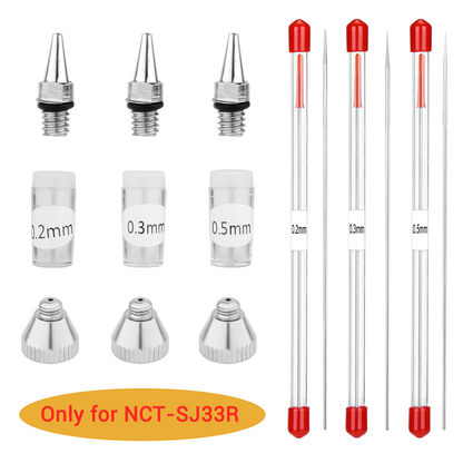 0.2mm, 0.3mm, 0.5mm Airbrush Nozzle Needle Replacement Parts for Airbrush NCT-SJ33R