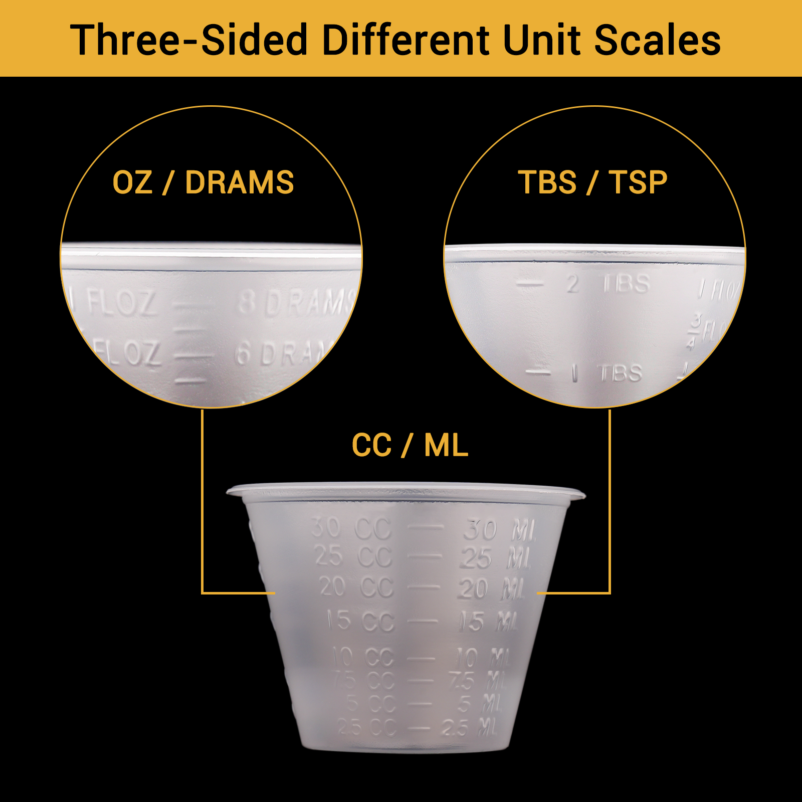 1 oz plastic mixing cups 100pcs 1oz (30ml) Graduated Plastic Mix Cups