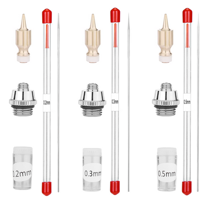 NEOECO NCT-GA02 Airbrush Nozzle Set – 0.2 / 0.3 / 0.5mm