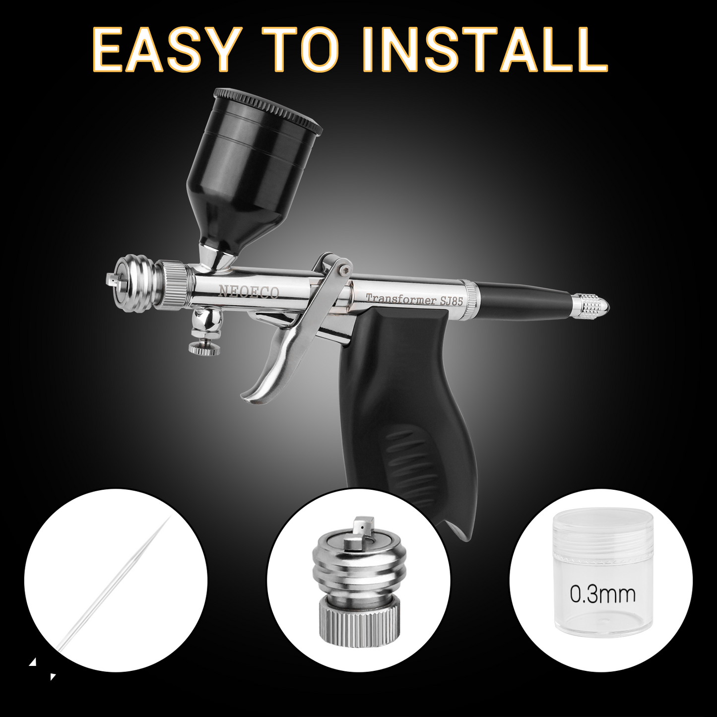 SJ85 Transformer Airbrush Spare Set – Needle, Nozzle & Quick Shift Head