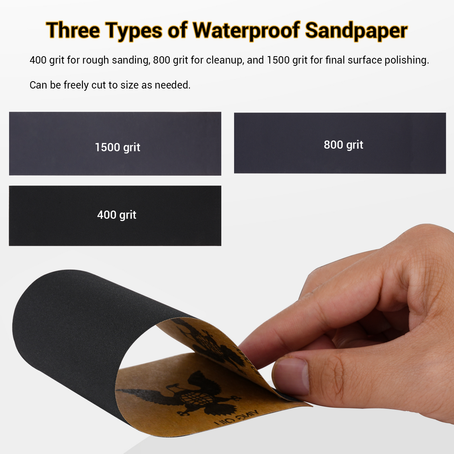 Mini Handheld Sandpaper Holder for Curved Surfaces – Includes Sandpaper Sheets