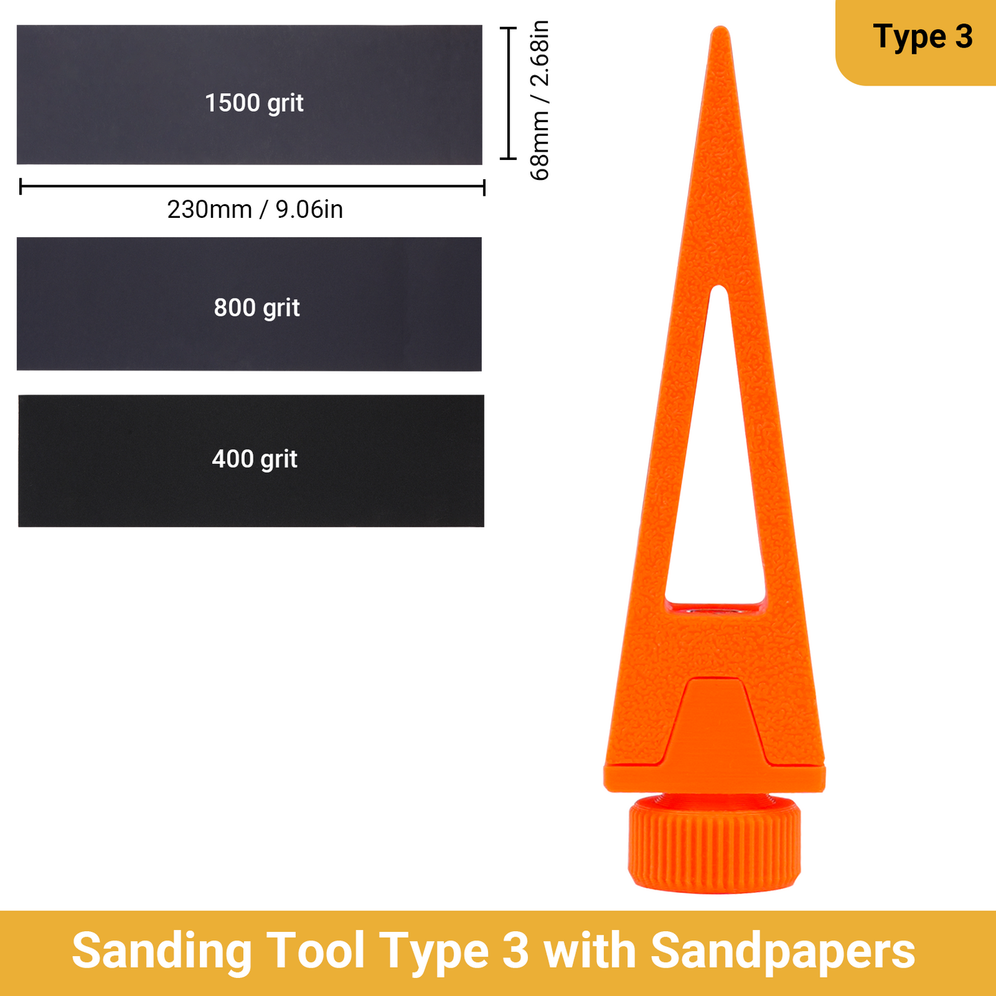 Mini Handheld Sandpaper Holder for Curved Surfaces – Includes Sandpaper Sheets