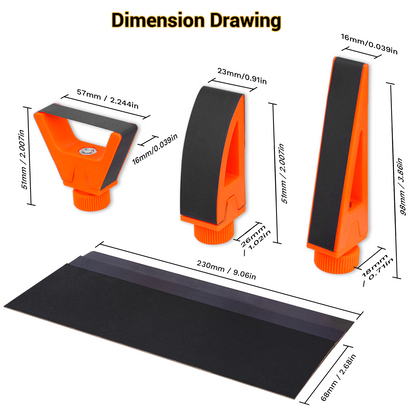 Mini Handheld Sandpaper Holder for Curved Surfaces – Includes Sandpaper Sheets