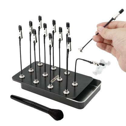NEOECO Painting Stand Base, 12PCS Magnetic Bendable Alligator Clip Sticks With A Brush Set