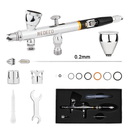 NEOECO 0.2MM Dual Action Gravity Feed Airbrush NCT-SJ83P02