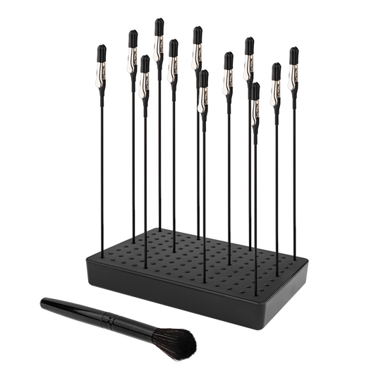 NEOECO Painting Stand Base Holder, 12PCS Alligator Clip Sticks With A Brush Set