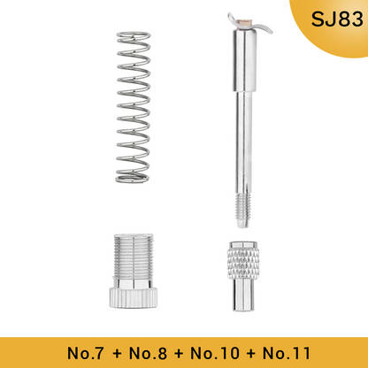 SJ83 Airbrush Replacement Set: Spring, Needle Chucking Guide, Needle Lock Nut, Tension Adjustment Ring