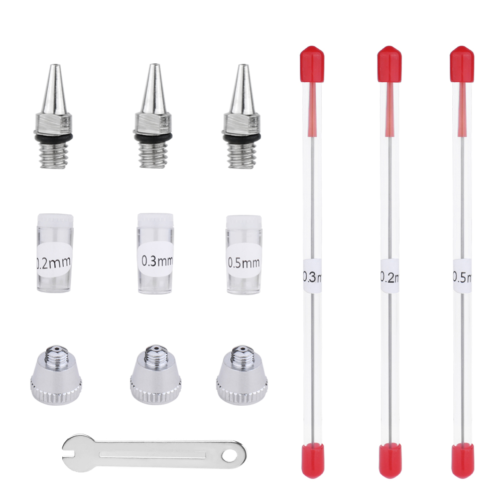 10 Pieces Airbrush Nozzle Needle Nozzle Cap Kit with Wrench Airbrush P —  CHIMIYA