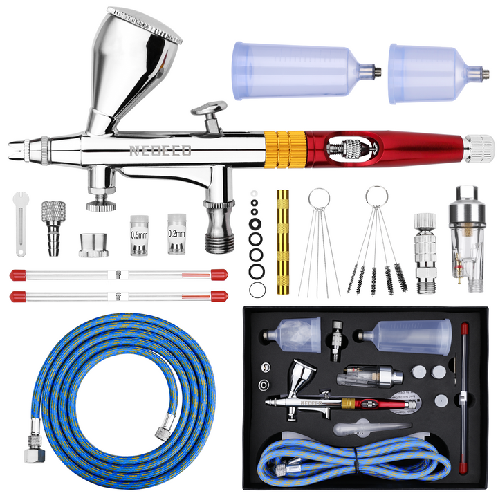 NEOECO 18 Pieces Airbrush Nozzle Cap Kit Airbrush Needle