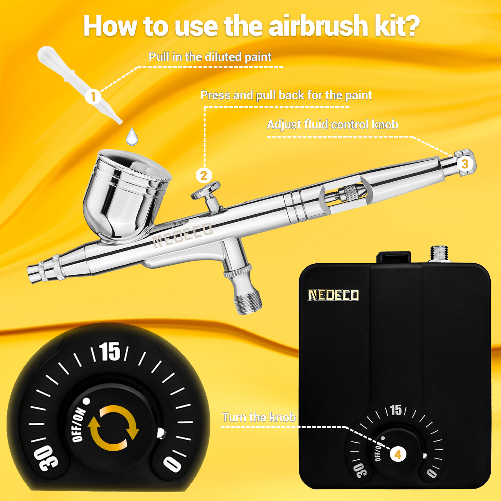 Airbrush and mini-compressor kit - Martellato